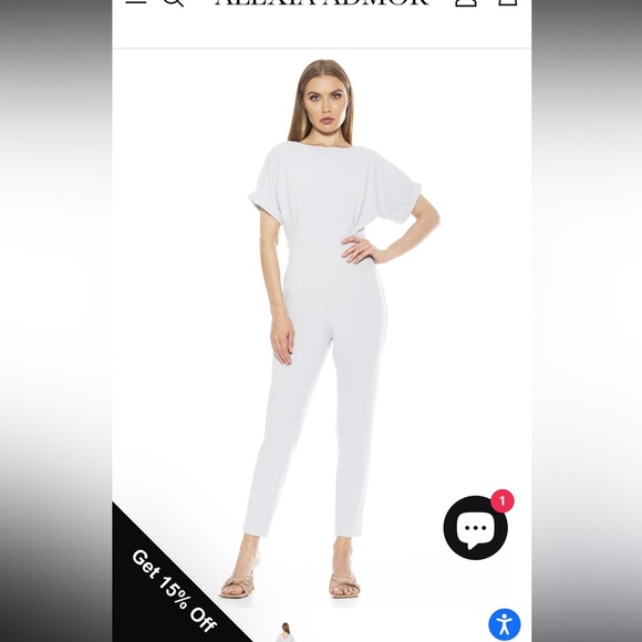 Alexia Admor Sadie White Jumpsuit size M - Picture 1 of 8